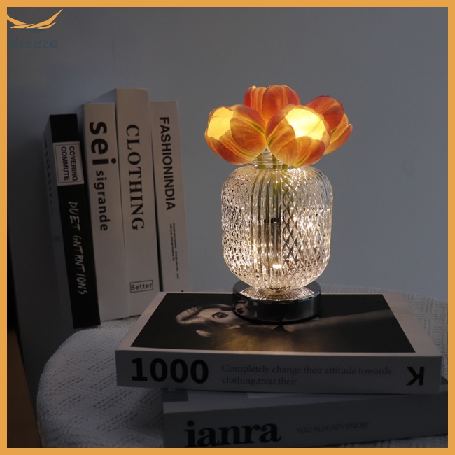 Đèn Ngủ Led 1.2w Hình Hoa Tulip Có Thể Sạc Lại Trang Trí Nhà Cửa