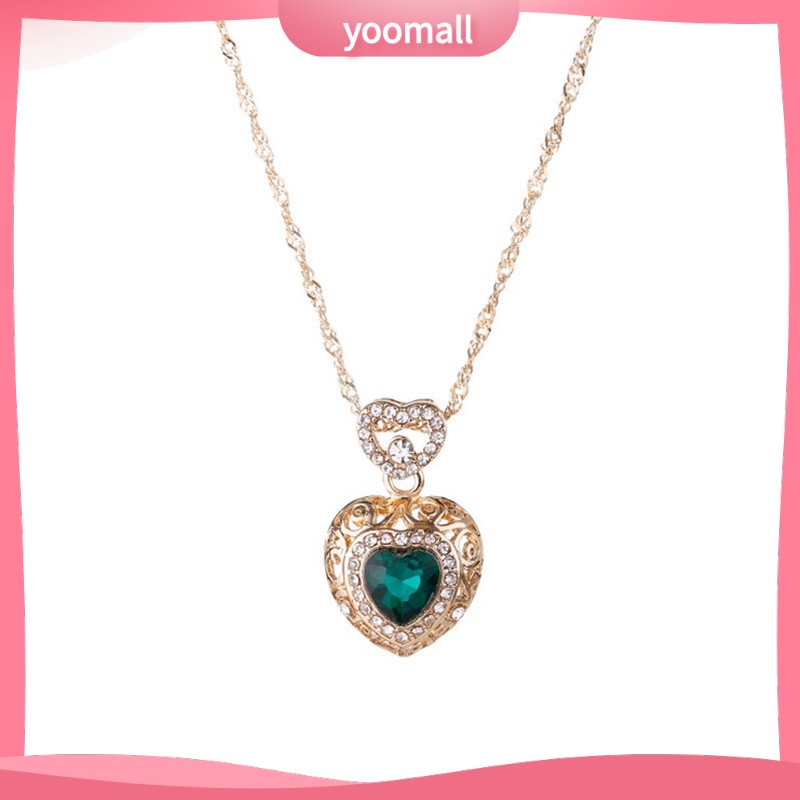 Bộ Vòng cổ + Bông Tai Đính Kim Cương Nhân Tạo Cho Nữ