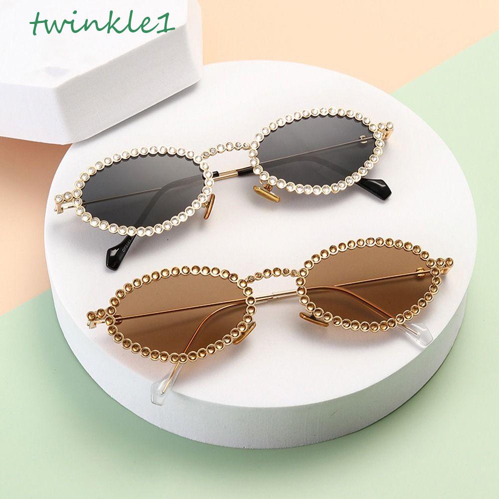TWINKLE Kính Mát Gọng Oval Chống Tia UV Ánh Sáng Xanh Phong Cách Hàn Quốc Thời Trang Cho NữKính Mát Thời Trang Cá Tính|Kính Mát Dùng Ngoài Trời