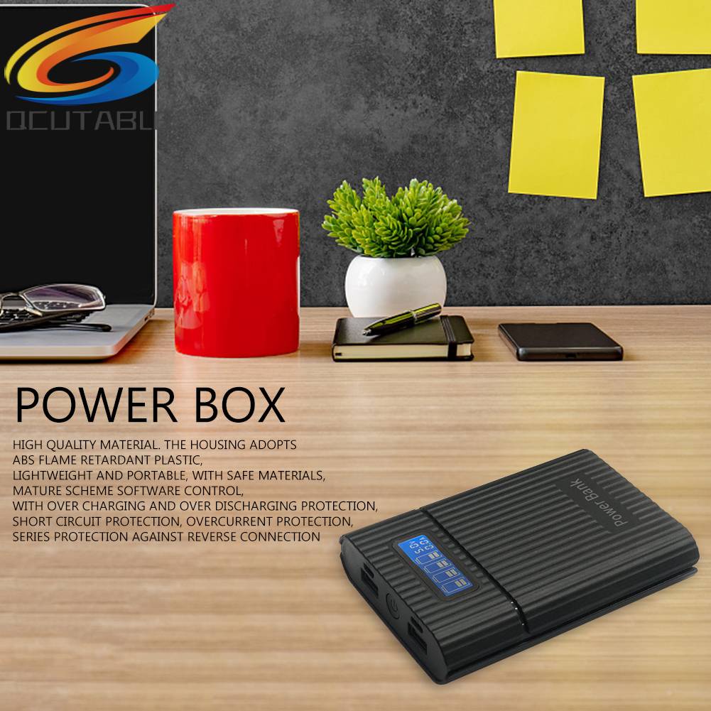 Sạc Dự Phòng LCD Kỹ Thuật Số 4x 18650 Sạc Nhanh Không Cần Pin DIY