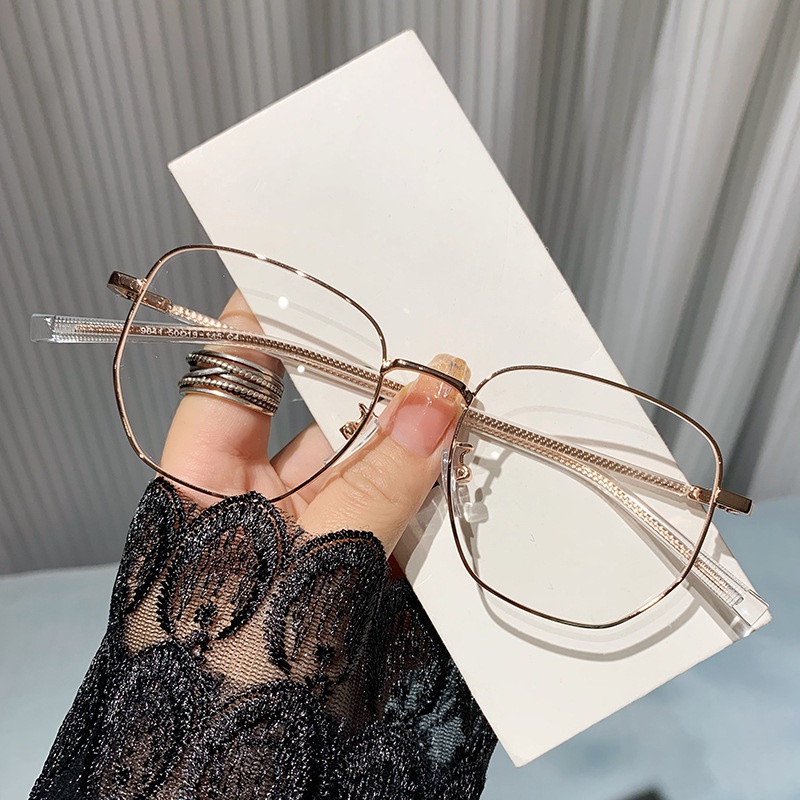 [Kính Cận Thị Myopia 0°-600° Kính Mát Nữ Gọng Kim Loại Phong Cách Hàn Quốc