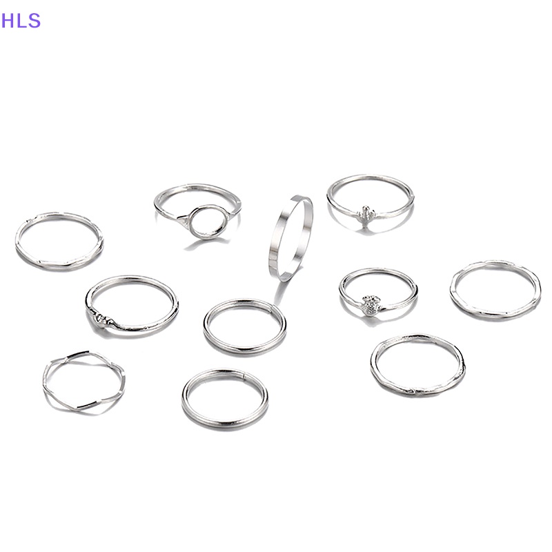 Bộ 11 Nhẫn Hở Phong Cách Bohemian Có Thể Điều Chỉnh Dành Cho Nữ