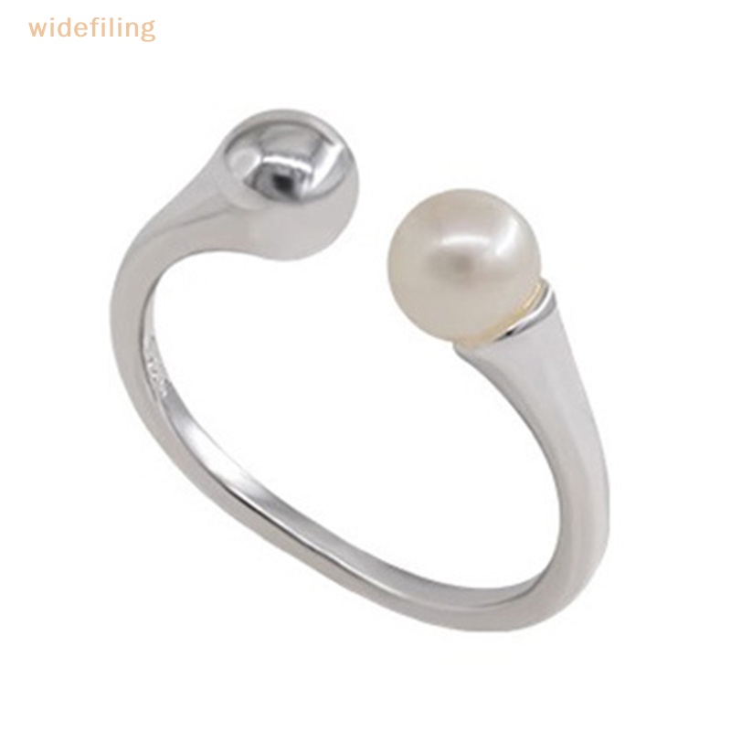 Nhẫn Đính Ngọc Trai Nhân Tạo Bản Rộng Dễ Thương Có Thể Điều Chỉnh Kích Thước Phong Cách Hàn Quốc Cho Nữ