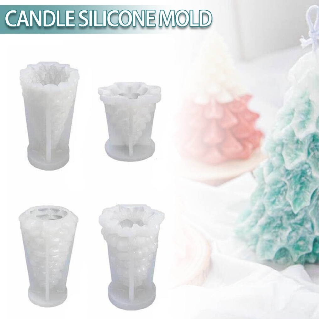 New 3D Christmas Tree Candle Mold Silicone DIY Crafts Molds Decor Making Mould