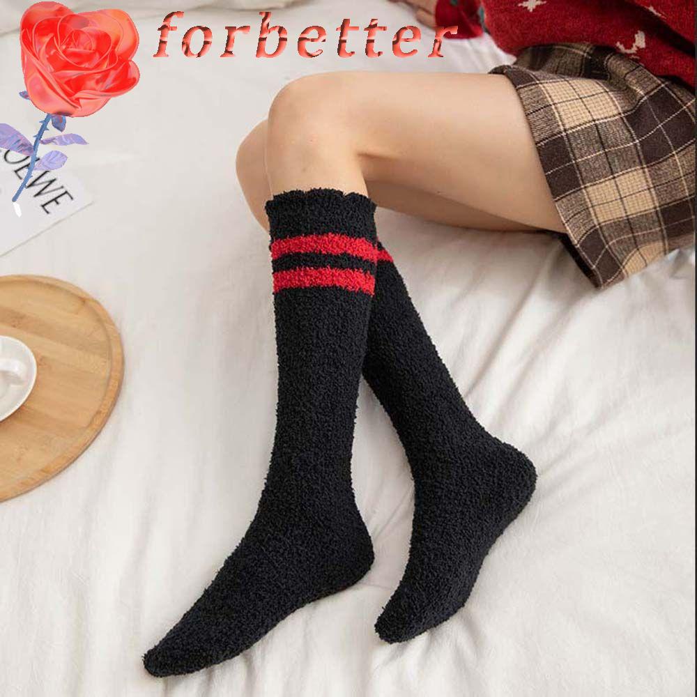 FORBETTER Đôi Vớ Vải Lông Cừu San Hô Mềm Mại Co Giãn Thoải Mái Dành Cho Nữ