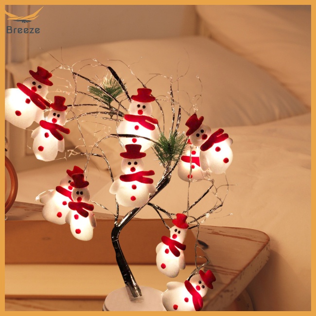 Dây Đèn Led Hình Người Tuyết Nhiều Màu Trang Trí Cây Thông Giáng Sinh