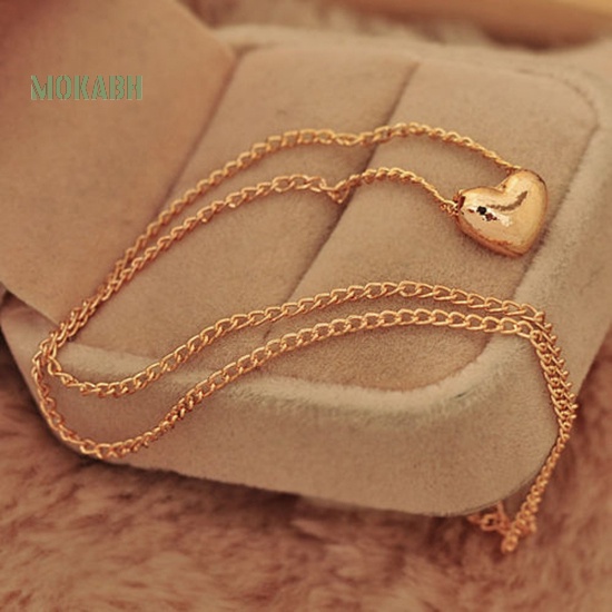 [Mok Abh] Vòng cổ Mạ Vàng Với Mặt Dây Hình Trái Tim Thanh Lịch