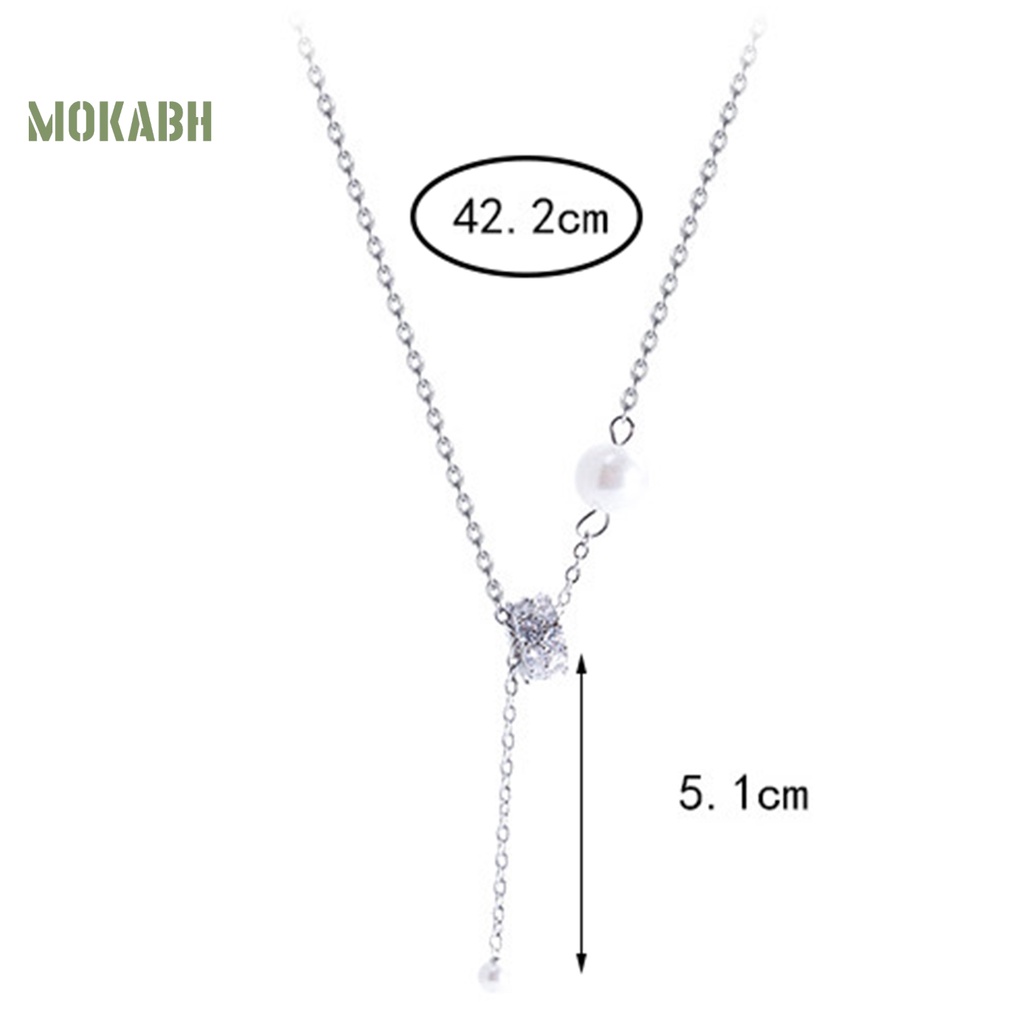 [Mok Abh] Vòng cổ Chuỗi Hạt Ngọc Trai Giả Sang Trọng Chống Phai Màu Trang Sức Sang Trọng Cho Nữ