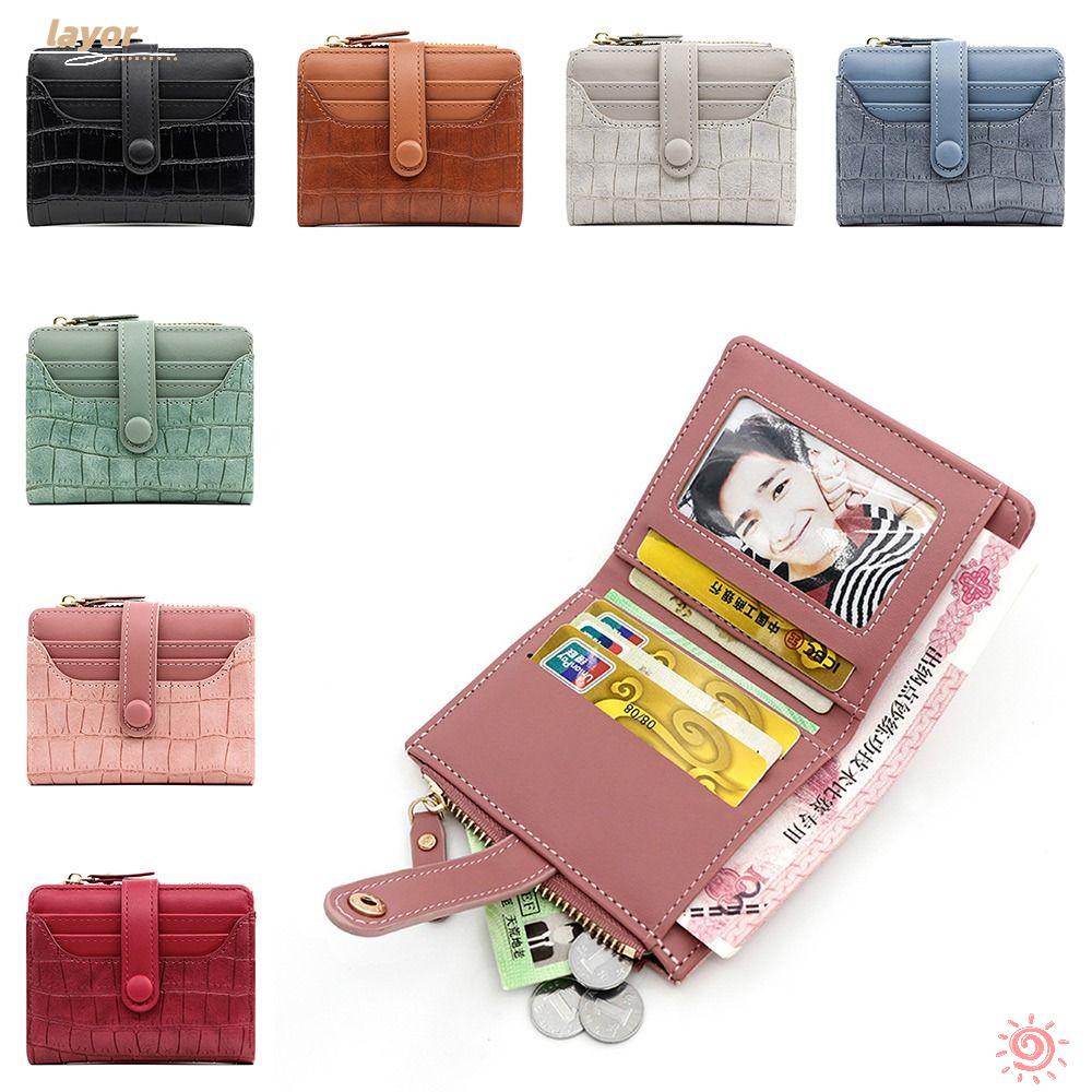 Ví Da PU Chất Lượng Cao Đựng Tiền Xu Và Thẻ Có Khóa Kéo Cho Nữ