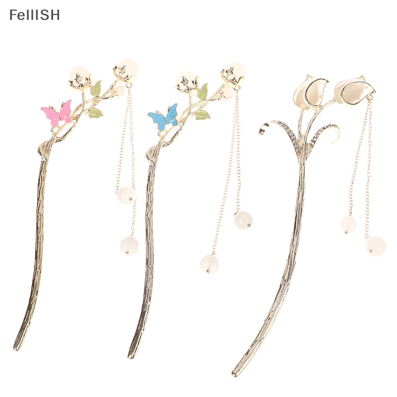 Kẹp Tóc Hình Bướm Đính Pha Lê Tua Rua Phong Cách Thời Trang 439br