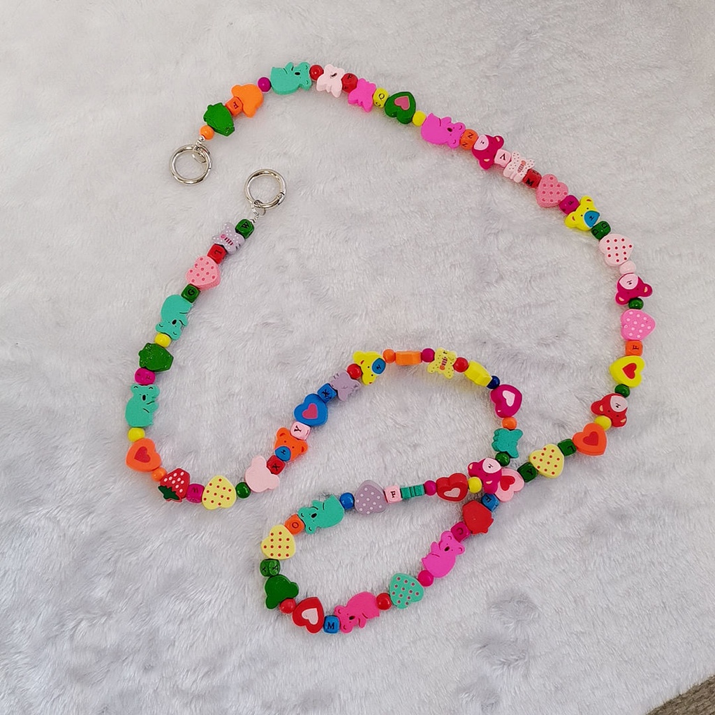 Dây Đeo Chéo Đựng Điện Thoại Đính Hạt Hình Trái Tim Xinh Xắn