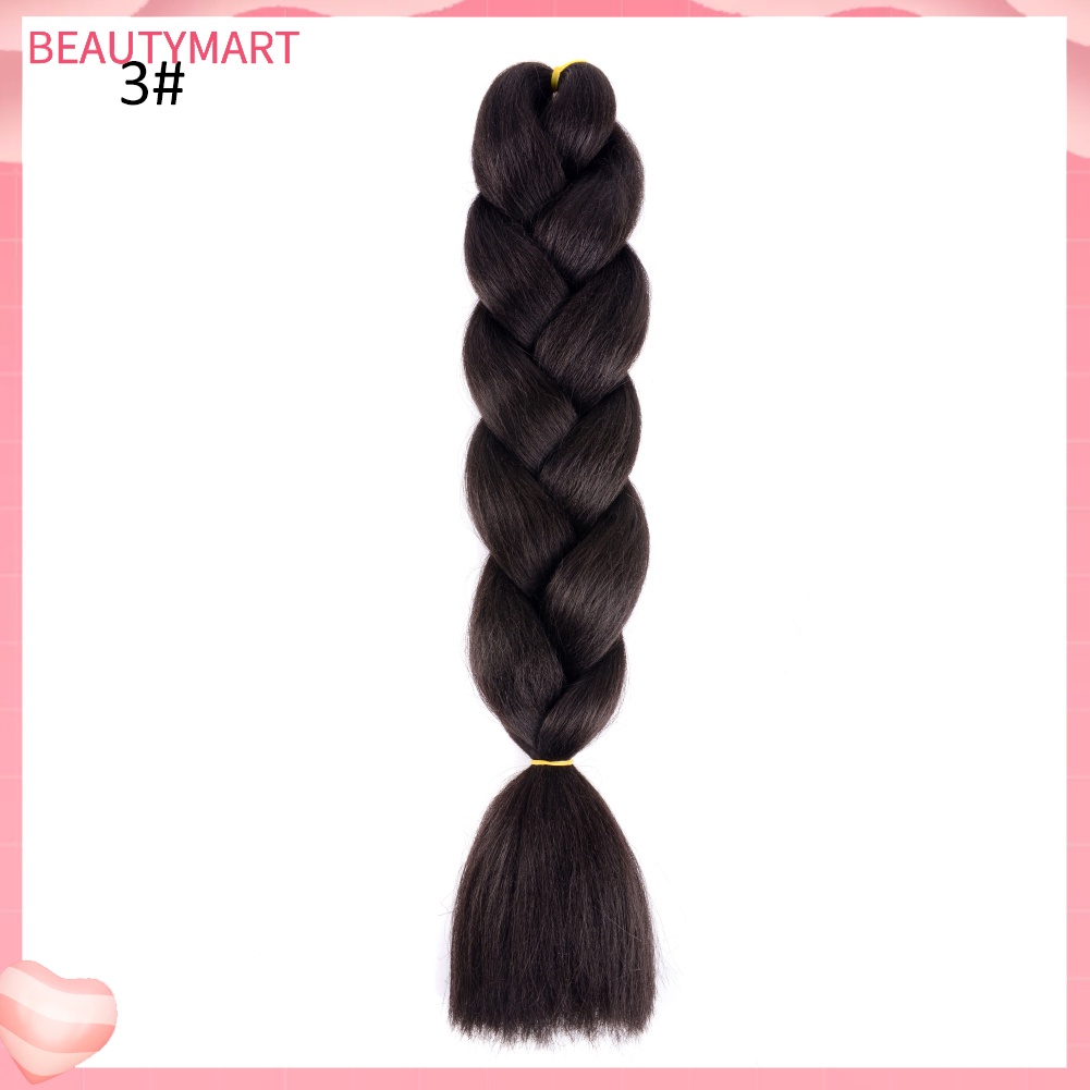 Bím Tóc Giả Bằng Sợi Tổng Hợp Màu Trơn Phong Cách Châu Phi