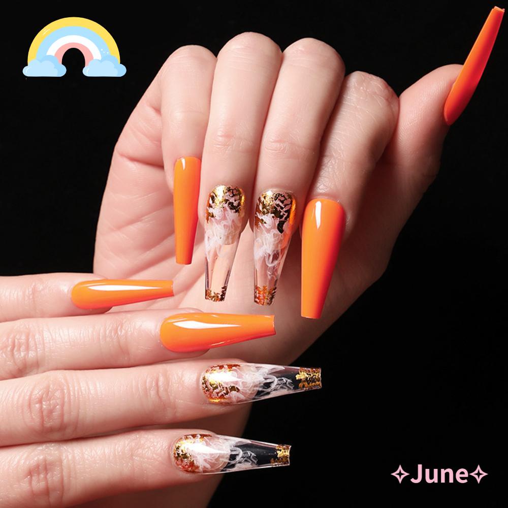 JUNE Hộp 24 Móng Tay Giả Che Phủ Toàn Diện Chất Lượng Cao