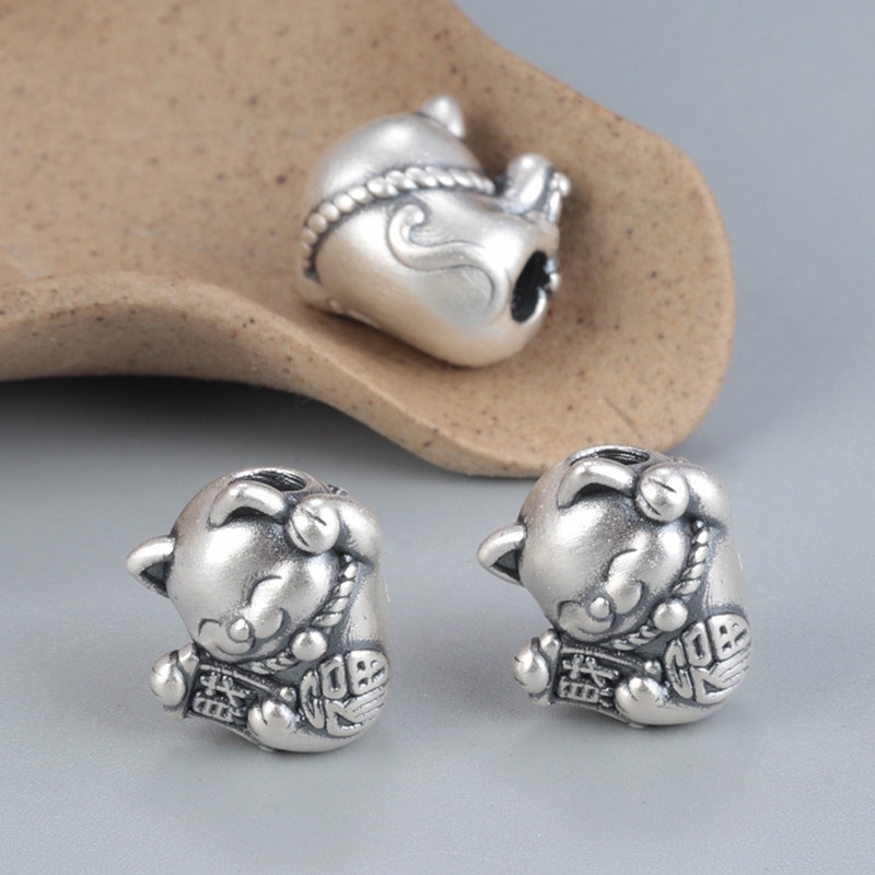 GIÁ SỈ  [BẠC] Charm bạc mèo thần tài - PH046 [Hàng loại 1 - SIÊU ĐẸP]