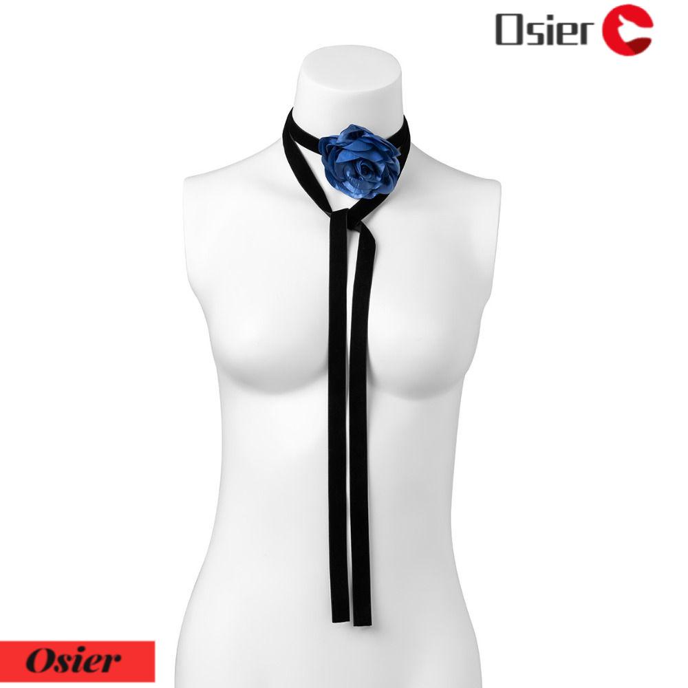 OSIER1 Vòng cổ Hoa Hồng Bản To Nhiều Màu