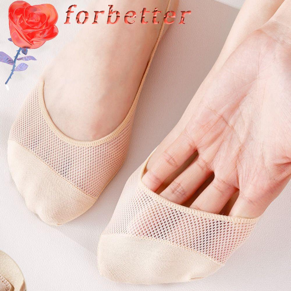FORBETTER Vớ Lưới Nửa Bàn Chân Thoải Mái Thoáng Khí Màu Trơn Thời Trang Mùa Hè Cho Nữ