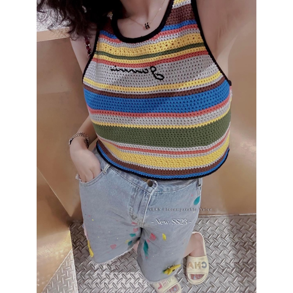 Áo len ba lỗ gan.nie Bo.he.me