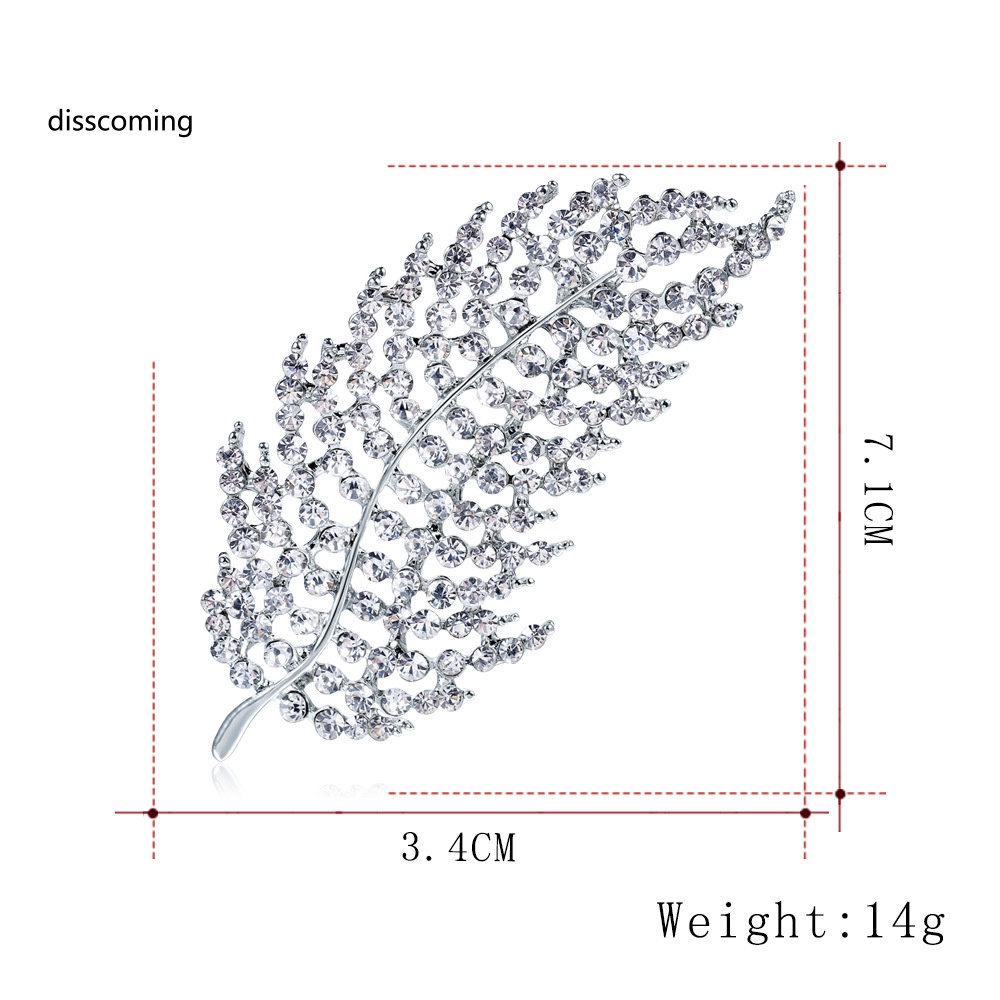 Đầm Nữ Kiểu Dáng Thời Trang Thanh Lịch| Ghim Cài Áo Hình Chiếc Lá Đính Đá Pha Lê Toàn Diện