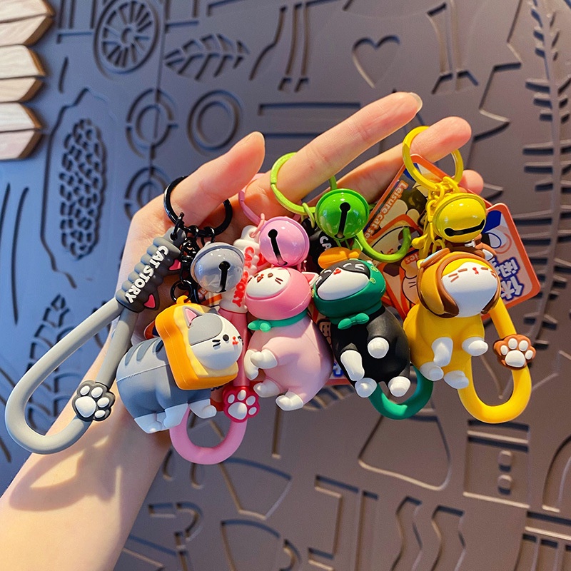 Móc Khóa Hình Mèo Hoạt Hình Tinh Tế Thời Trang