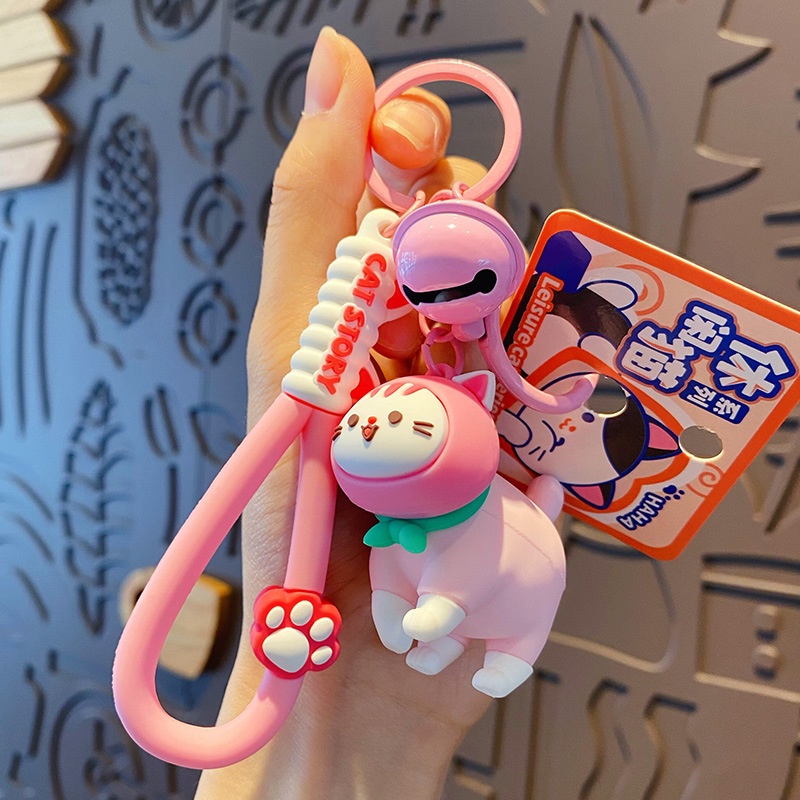 Móc Khóa Hình Mèo Hoạt Hình Tinh Tế Thời Trang