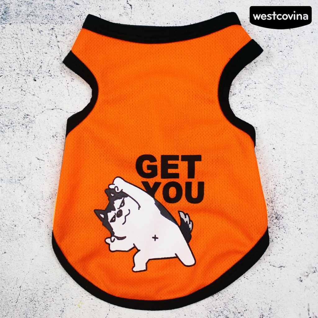 [COD]♞Áo Lưới Thoáng Khí In Họa Tiết Hoạt Hình Dành Cho Cún Cưng