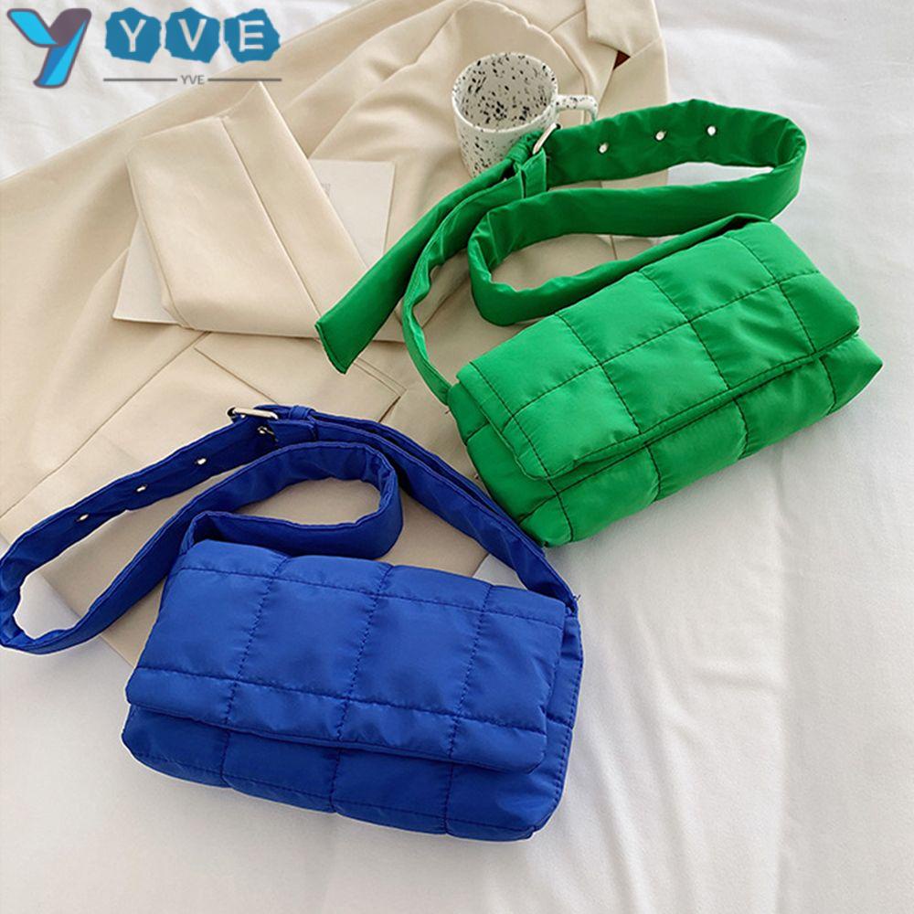 YVE Túi Xách Cotton Cỡ Lớn Họa Tiết Sọc Caro Thời Trang Mùa Đông
