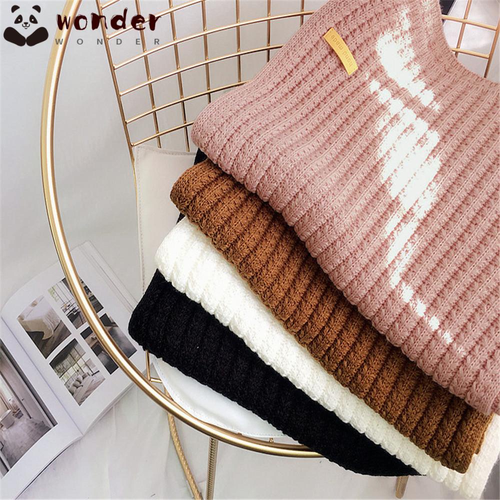WONDER Khăn Choàng Dệt Kim Dày Màu Sắc Thời Trang
