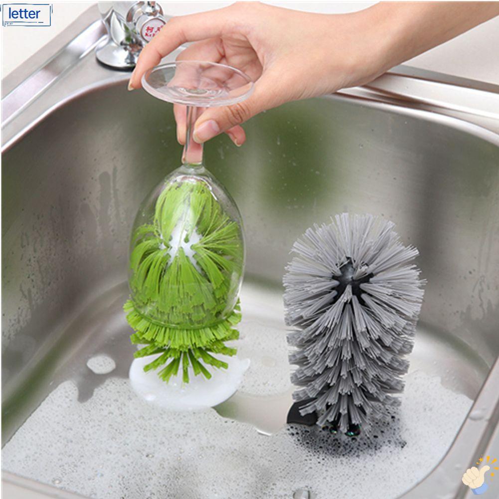 LET Bàn Chải Vệ Sinh Bình Thủy Tinh Có Giác Hút Mạnh Cho Nhà Bếp