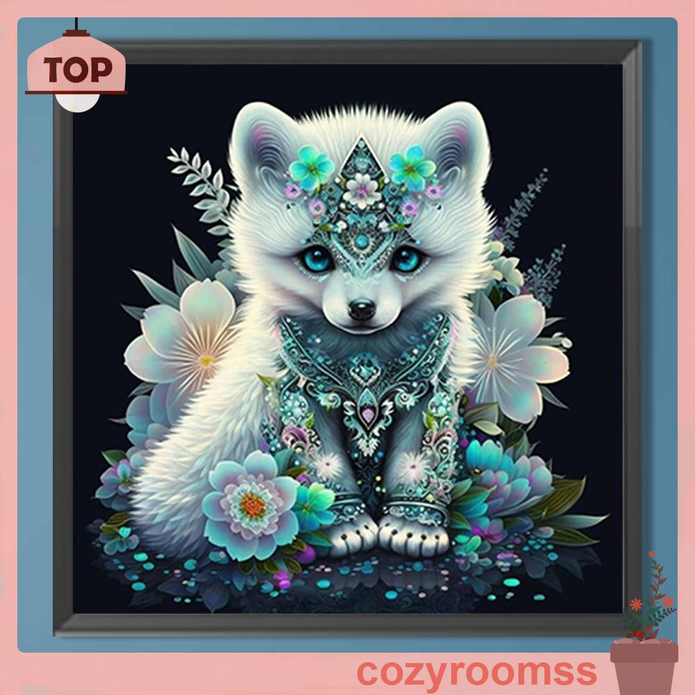 Bộ Tranh Đính Đá 5D Họa Tiết Chú Chó Dễ Thương Độc Đáo DIY Dùng Trang Trí Nhà Cửa