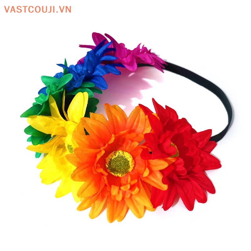 Băng Đô Bandana Hình Hoa Hướng Dương / Vương Miện Xinh Xắn Cho Nữ