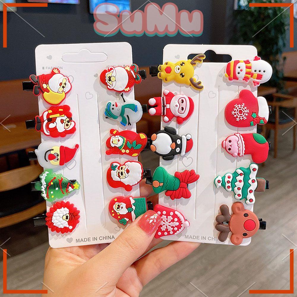 SUMU Set 10 Kẹp Tóc Phong Cách Giáng Sinh Thời Trang Cho Nữ