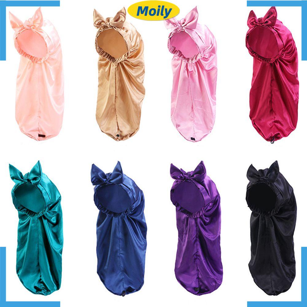 MOILYVN Mũ Trùm Đầu Khi Ngủ Bằng Vải Satin Co Giãn
