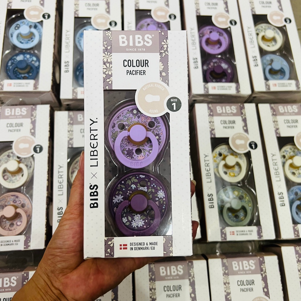 Ti Giả BIBS X LIBERTY Cao su & Silicon Đan Mạch Chính Hãng Cho Bé, TẶNG HỘP ĐỰNG, Chất Liệu Mềm Mại