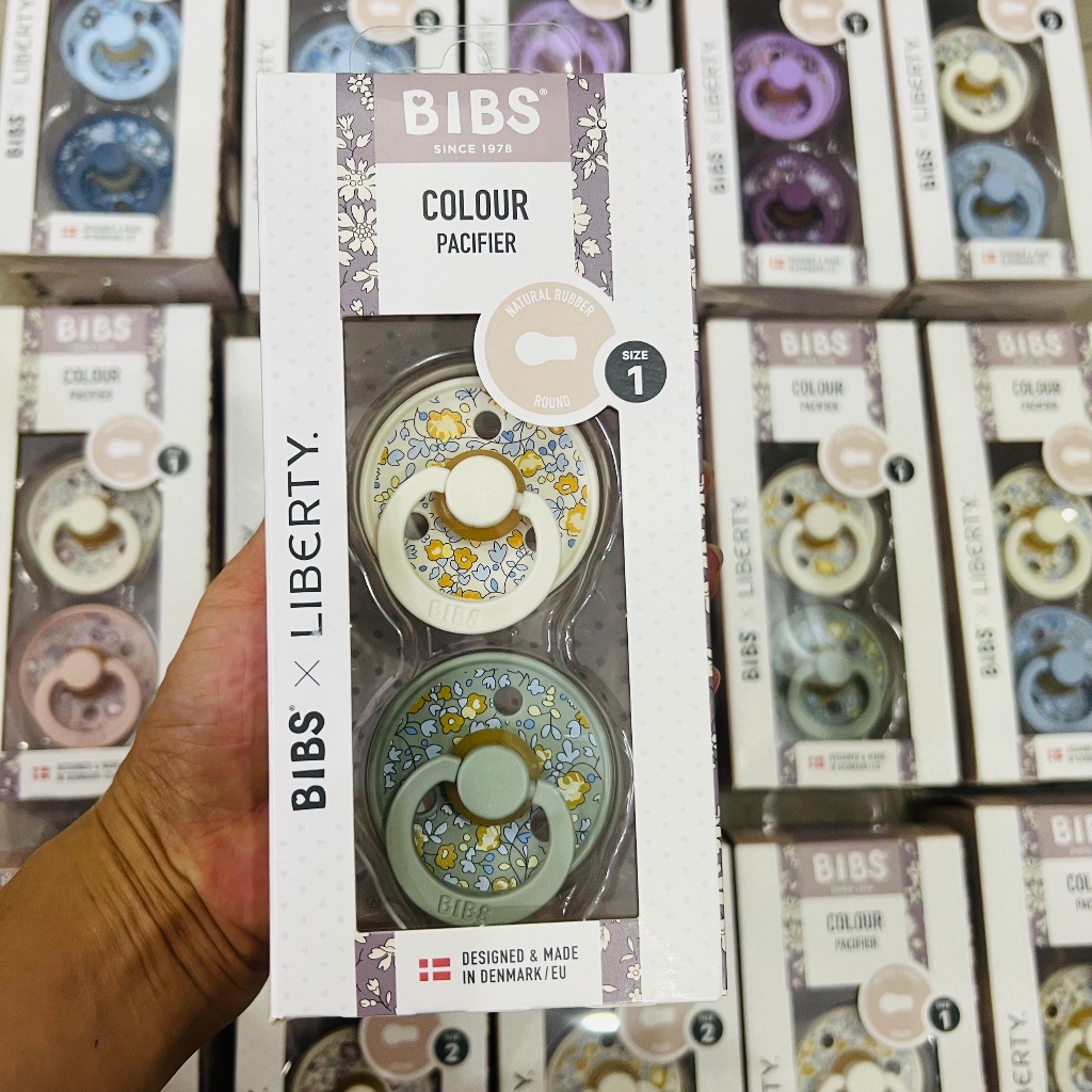 Ti Giả BIBS X LIBERTY Cao su & Silicon Đan Mạch Chính Hãng Cho Bé, TẶNG HỘP ĐỰNG, Chất Liệu Mềm Mại