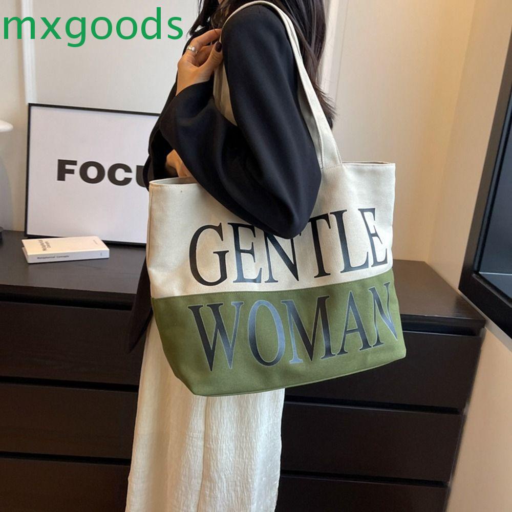 Túi Xách Đeo Vai Chất Liệu Canvas In Chữ Thời Trang Cho Nữ