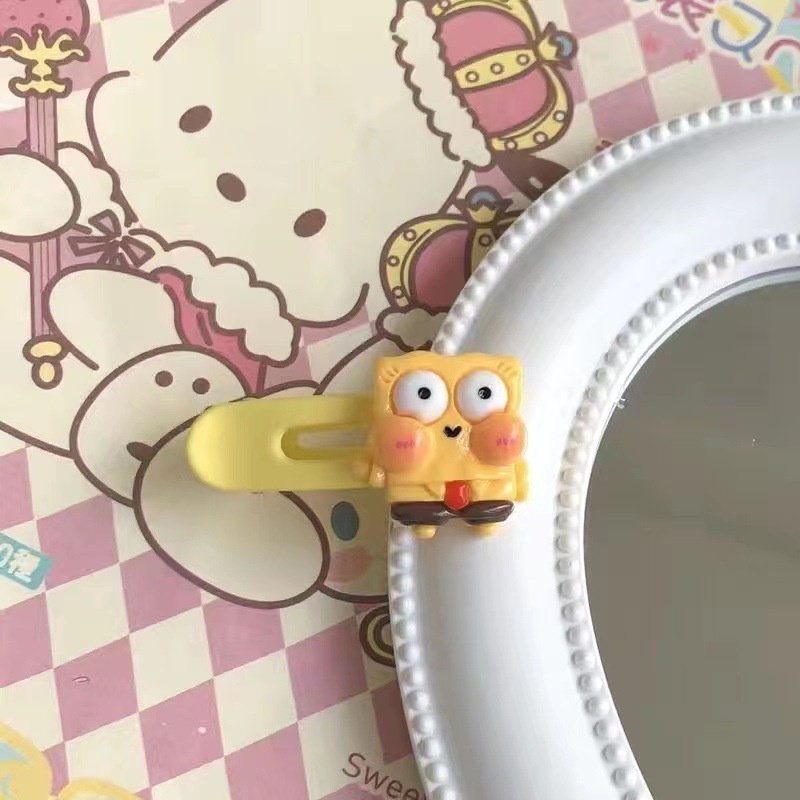 Kẹp Tóc Hình SpongeBob / Ngôi Sao / Trái Tim Nhỏ Dễ Thương Thời Trang Mùa Hè Cho Nữ Thẻ