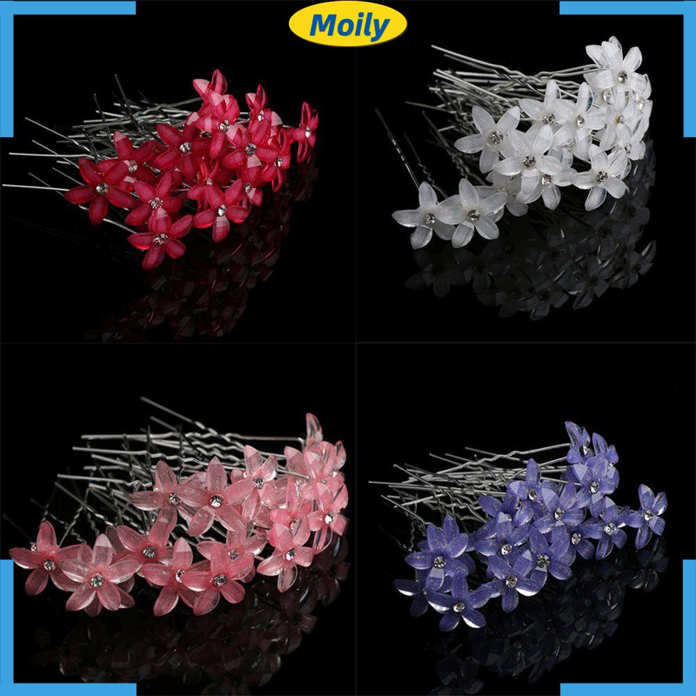 MOILYVN Set 20 Trâm Cài Tóc Hình Hoa Đính Đá Xinh Xắn Cho Cô Dâu