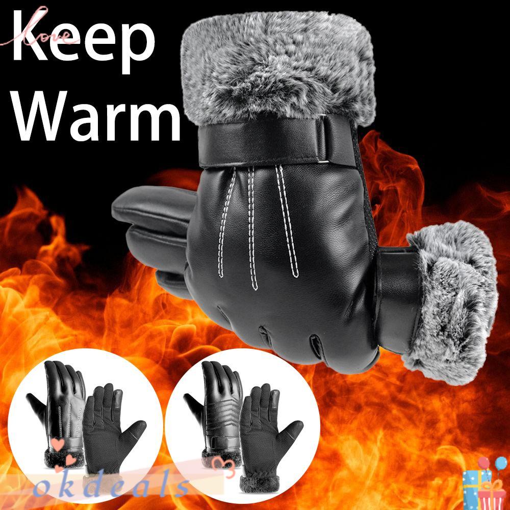 OKDEALS Găng Tay Giả Lông Giữ Ấm Thời Trang Nam