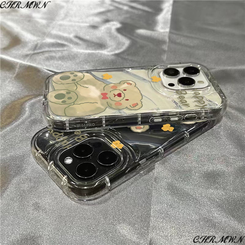 Ốp điện thoại iPhone14promax gấu dễ thương Ốp mềm 1312/11 táo dễ thương 7/8plus trong suốt xr/sins STI1