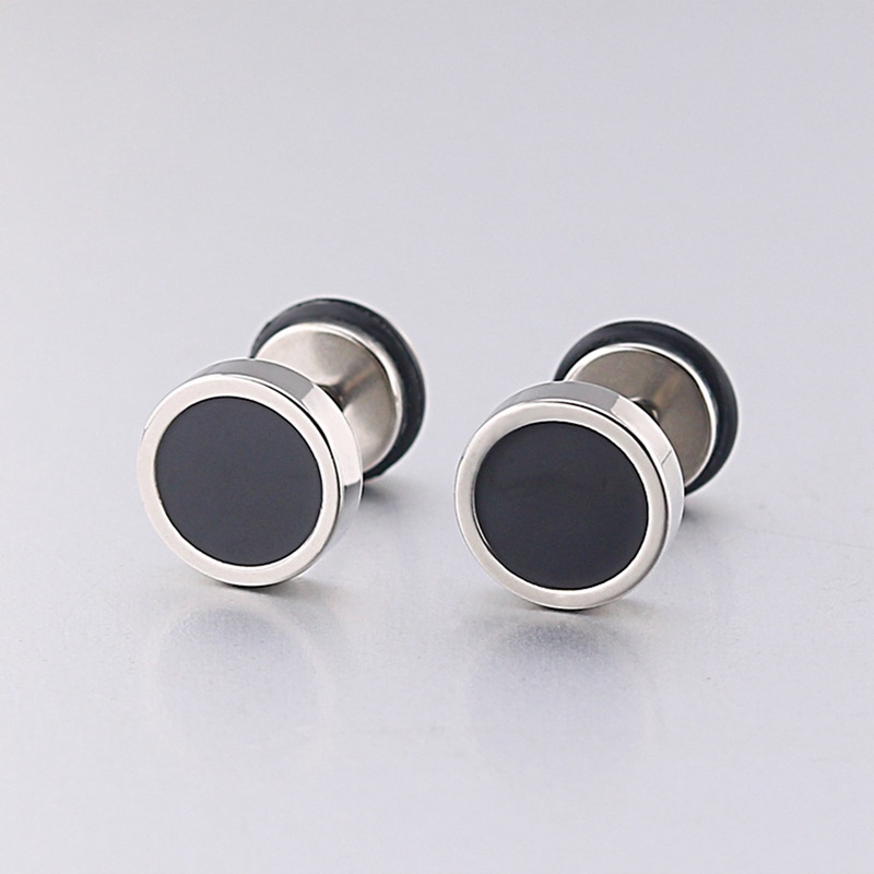 Ygt 1 Khuyên Tai Tròn Nhỏ Bằng Thép Titan Màu Đen Bạc Phong Cách Cổ Điển Đơn Giản Dành Cho Nam Nữ