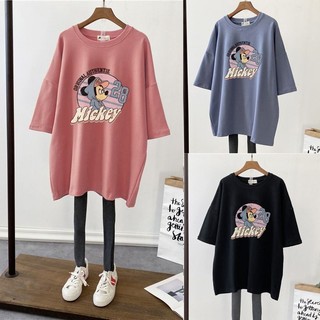 MR [plus Size t shirt] (Mặc Được 150kg) Áo Thun Tay Ngắn Dáng Rộng oversize In Họa Tiết Phong Cách Hàn Quốc