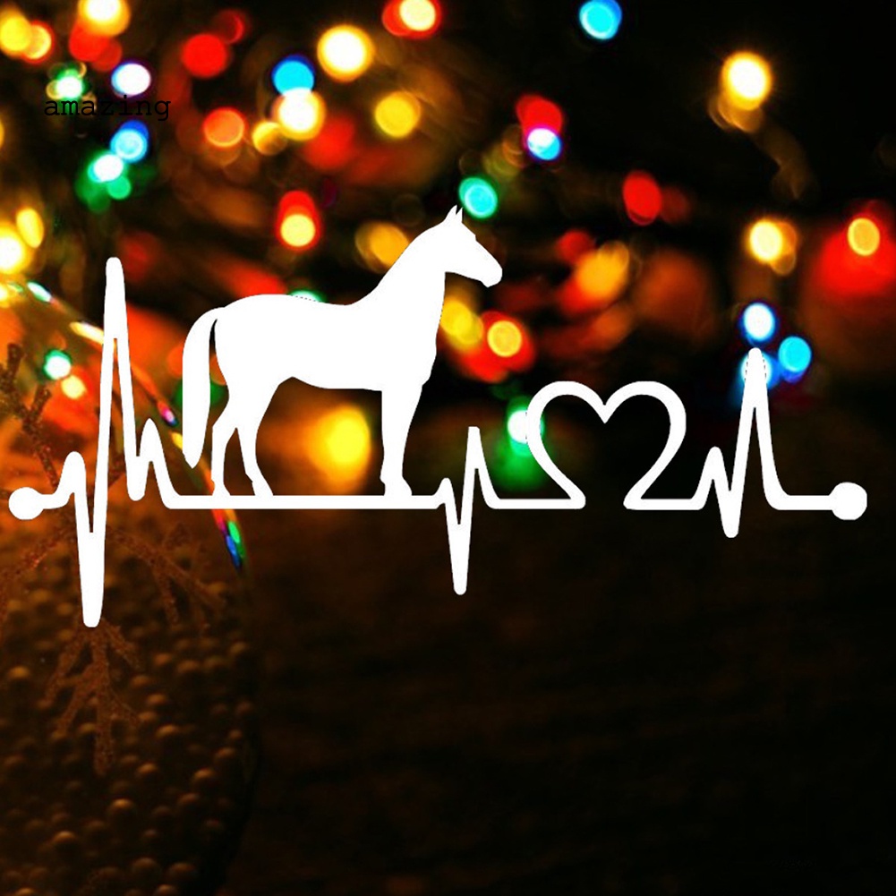 Đề Can Phản Quang Hình Ngựa Hoạt Hình Dễ Thương Dán Cửa Sổ Xe Hơi Xe Tải