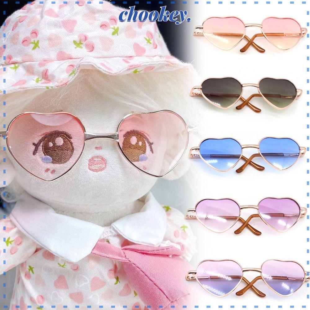 CHOOKEY Kính Mát Hình Trái Tim Dễ Thương 8 Màu Lựa Chọn Cho Búp Bê Blythe