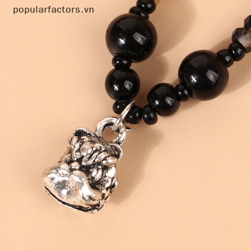 [Phổ Biếnfactors] Vòng cổ Hạt Mặt Sư Tử May Mắn Phong Cách Punk Trung Hoa Cổ Điển Đính Đá Không Cần Dùng Cho Nam Và Nữ