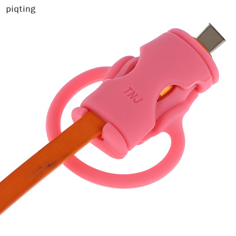 Piqt 1 Phụ Kiện Bảo Vệ Dây Cáp 2 Trong 1 Bằng Silicon Mềm Nhiều Màu Sắc