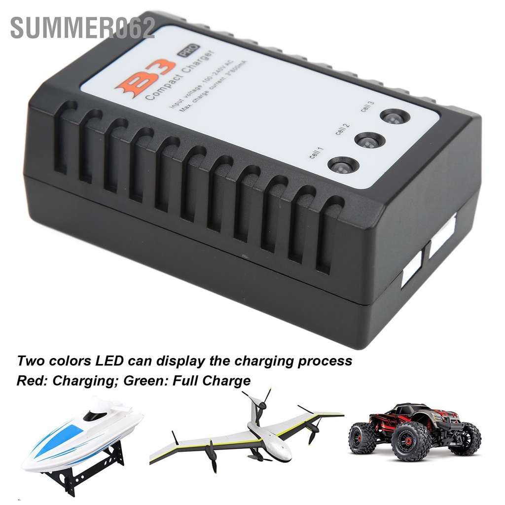 Summer062 Pin Lithium 7.4V 11.1V 2S 3S Bộ Chuyển Đổi Nguồn Sạc Đơn Giản Cho IMAX B3 Phích Cắm US 110‑240V