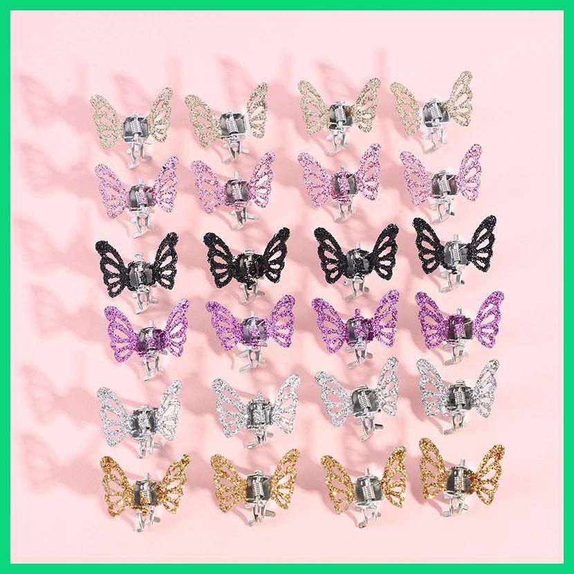 Kẹp Tóc Hình Bướm Mini Bằng Kim Loại Nhiều Màu Sắc Cho Bé Gái