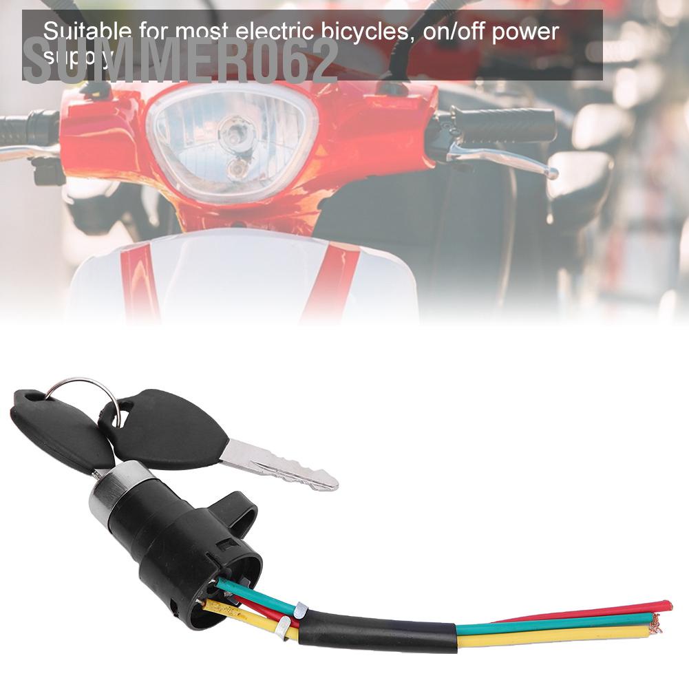 Summer062 Bộ 5 Xe Đạp Điện Khóa Nguồn Công Tắc Cửa