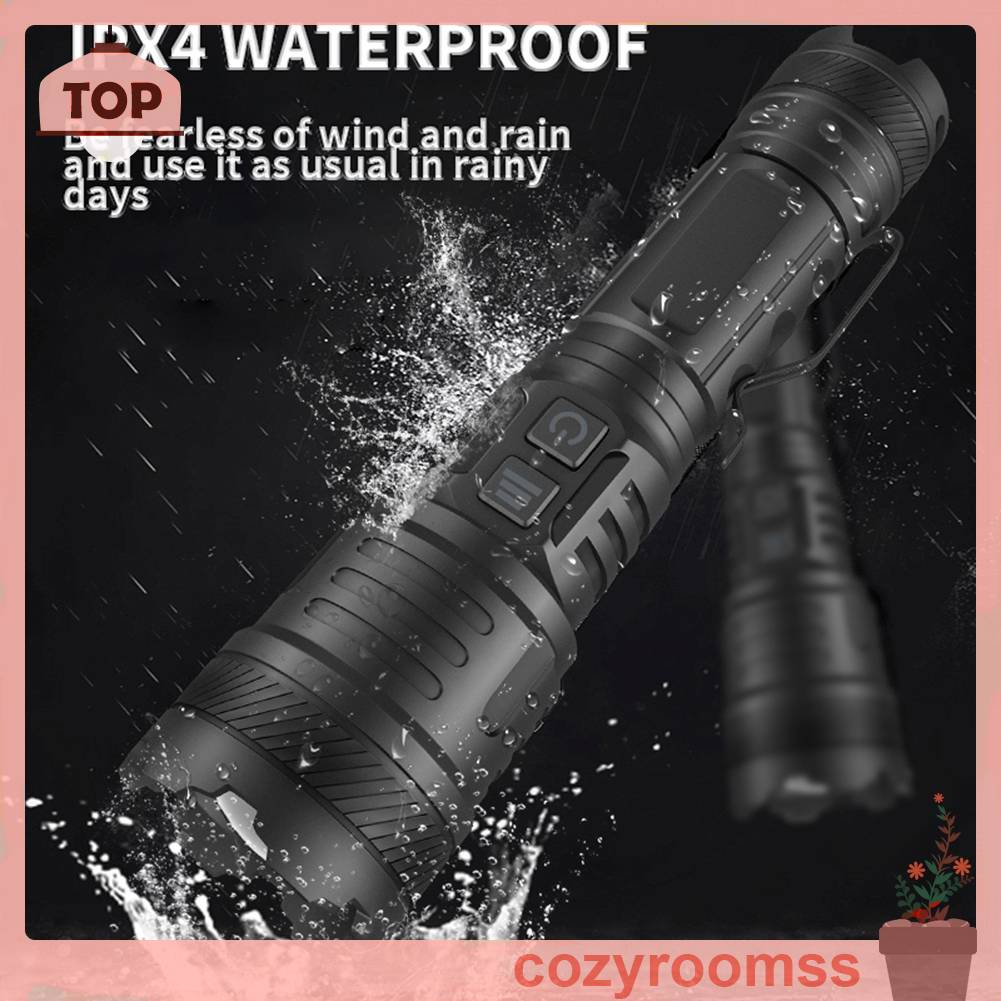 Đèn Pin Chống Nước IPX4 1200LM 30W LED Có Thể Sạc Lại Bằng Cổng USB