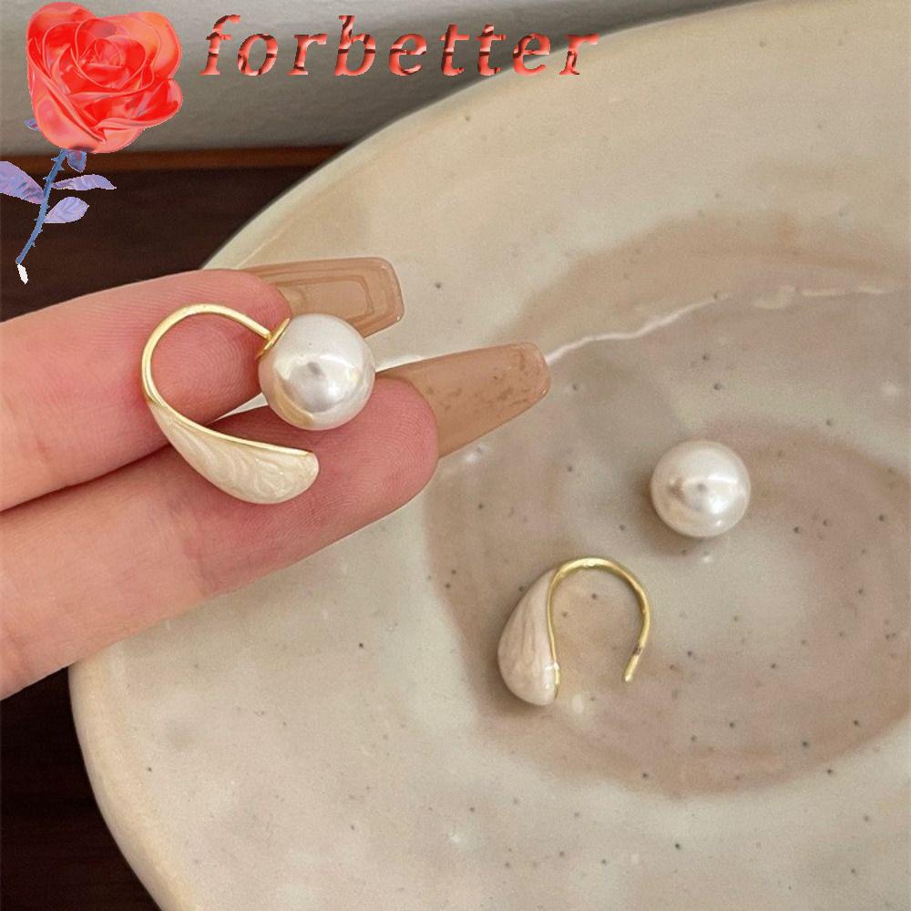 Forbetter Bông Tai Treo Sau Tai Chống Dị Ứng Hình Giọt Nước Tráng Men Màu Xanh Lá Làm Quà Tặng Tiệc Tùng